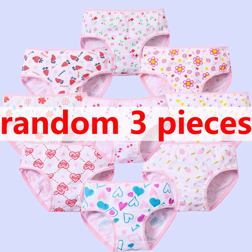 Conjuntos de bragas de algodón para niñas y niños, calzoncillos cortos, ropa interior para niños, pantalones cortos de dibujos animados, calzoncillos, bragas de encaje, 3/6/12 Uds.