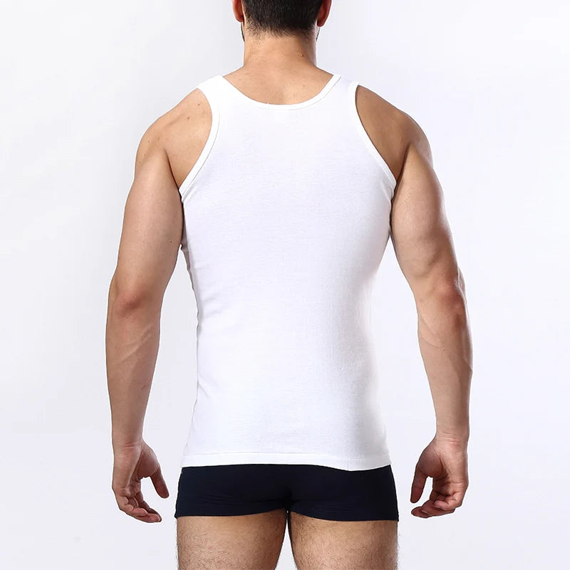 Chaleco de talla grande de Color sólido para las cuatro estaciones para hombre, Top cómodo de algodón puro para deportes juveniles y Fitness, Base para mediana edad, 1/3 piezas