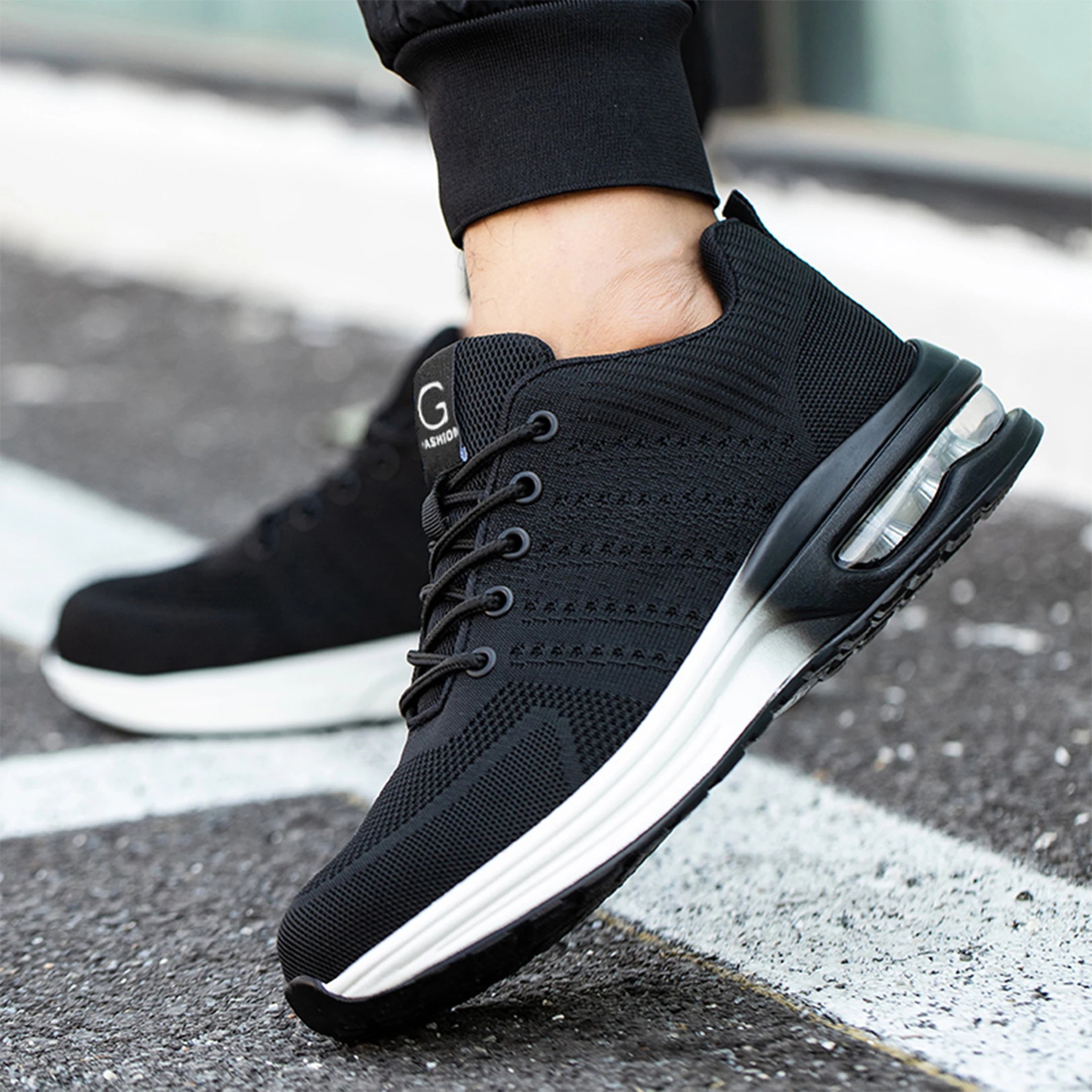 Zapatos de seguridad indestructibles para mujer, zapatos de trabajo con punta de acero antipinchazos, zapatillas ligeras antideslizantes con cojín de aire