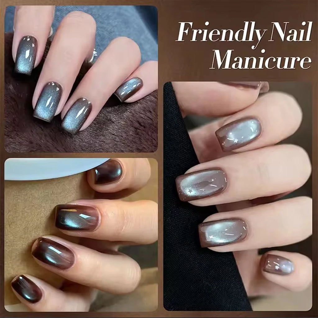 1-12 Uds. Esmalte de Uñas en Gel Magnético Ojo de Gato Marrón con Luz Azul, Larga Duración, Novedad 2026, Suministros para Uñas, Arte de Uñas, Venta Caliente