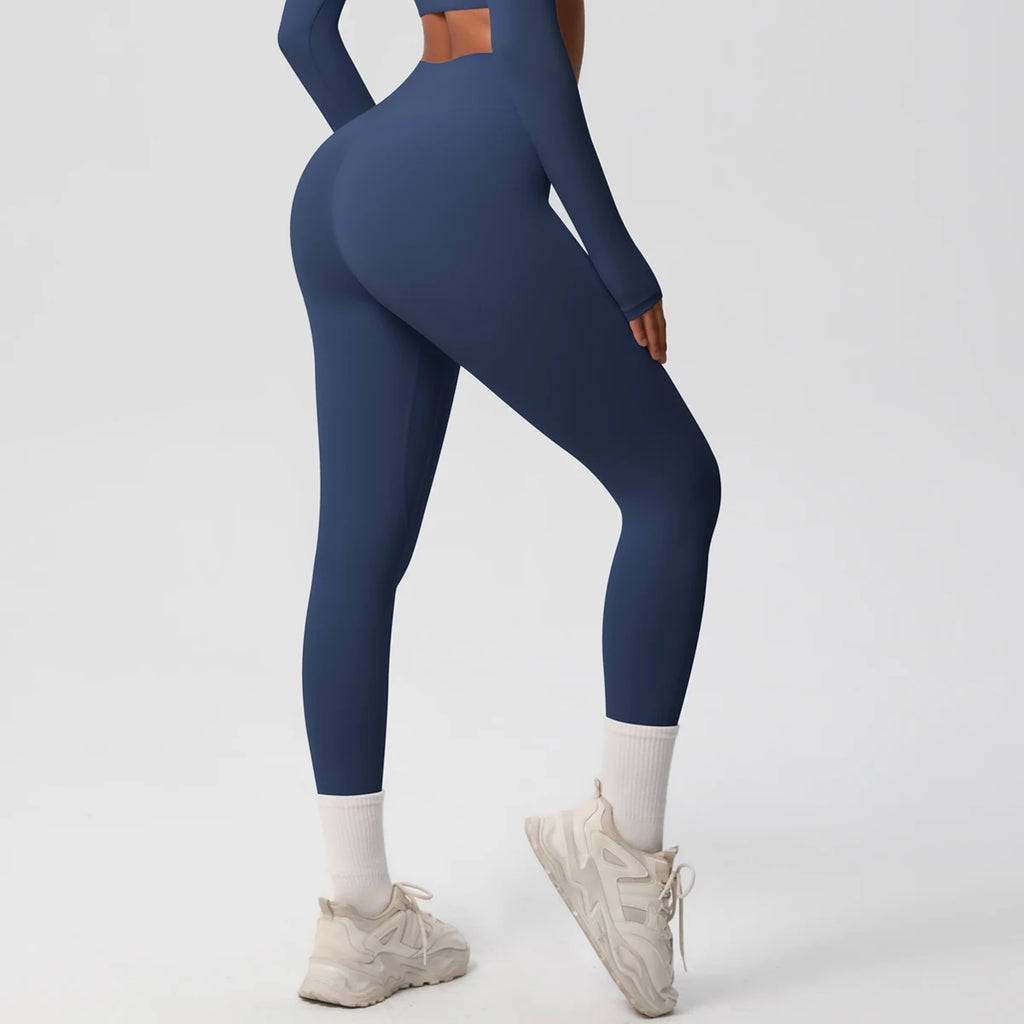 Mallas de Yoga de cintura alta para mujer, mallas con sensación desnuda, Fitness, correr, pantalones de Yoga, mallas ajustadas de gimnasio energético, mallas de entrenamiento informales