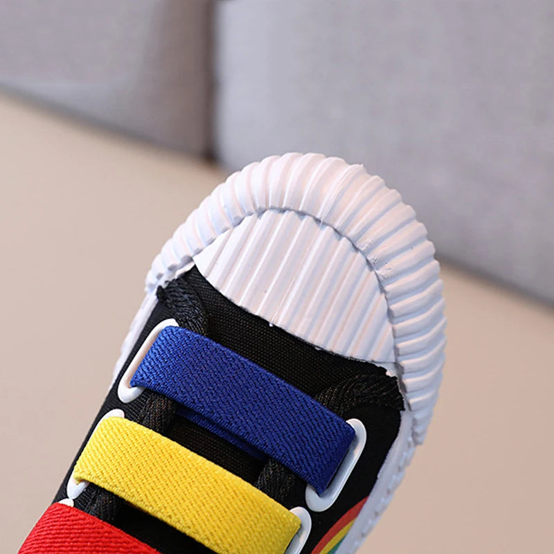 Zapatillas de deporte para niños, zapatos con gancho a la moda para niñas, zapatos de lona informales antideslizantes para estudiantes, zapatos planos de diseñador para primavera y otoño