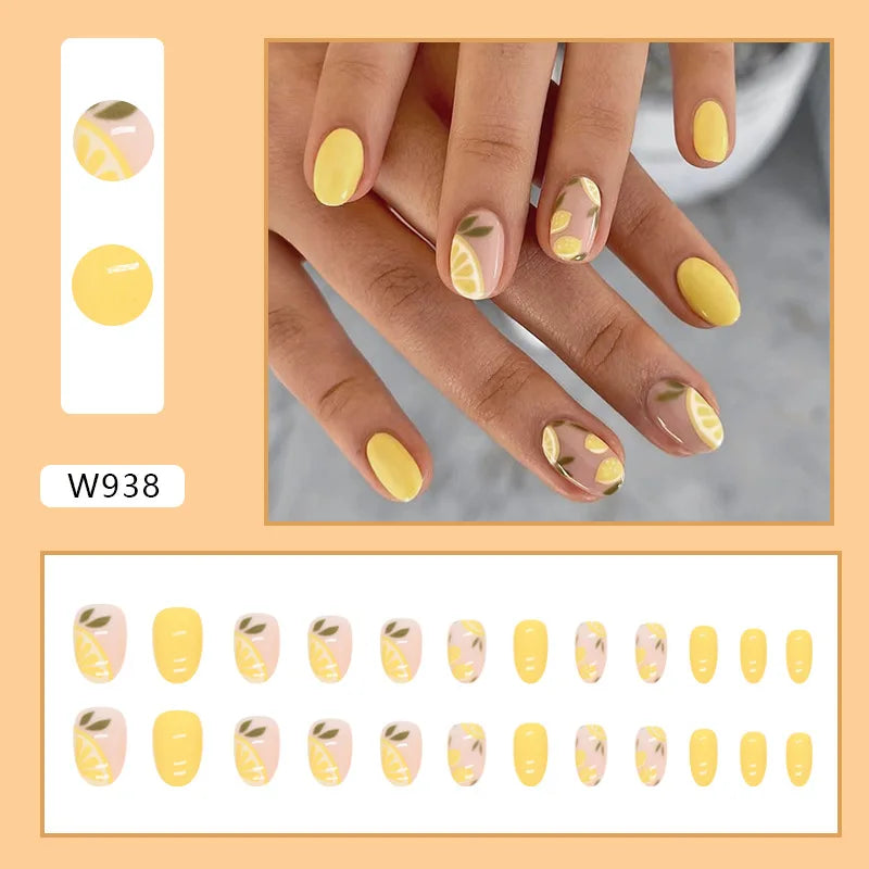 Dulce francés 24 Uds. De uñas postizas degradadas rosas, manicura de dedos artificiales brillantes, uñas postizas reutilizables para mujeres