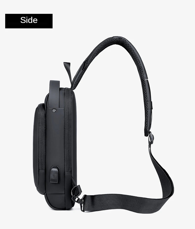 Bolso cruzado de cuero PU para hombre, bandolera clásica antirrobo, bolso de pecho multifuncional, nueva marca de diseñador