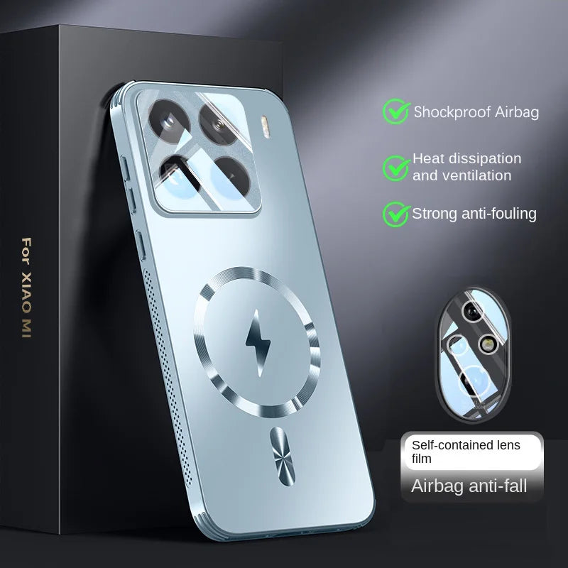 Nueva cubierta completa mate de adsorción de disipación de calor magnética para Xiaomi 15 14 13 Pro Mi 15Pro Magsafe funda trasera a prueba de golpes