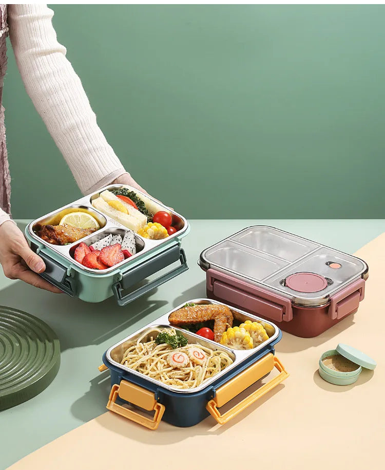 Fiambreras portátiles de 850ml para niños y adultos, caja Bento para sopa térmica, contenedor de almacenamiento de alimentos con calefacción aislada de acero inoxidable