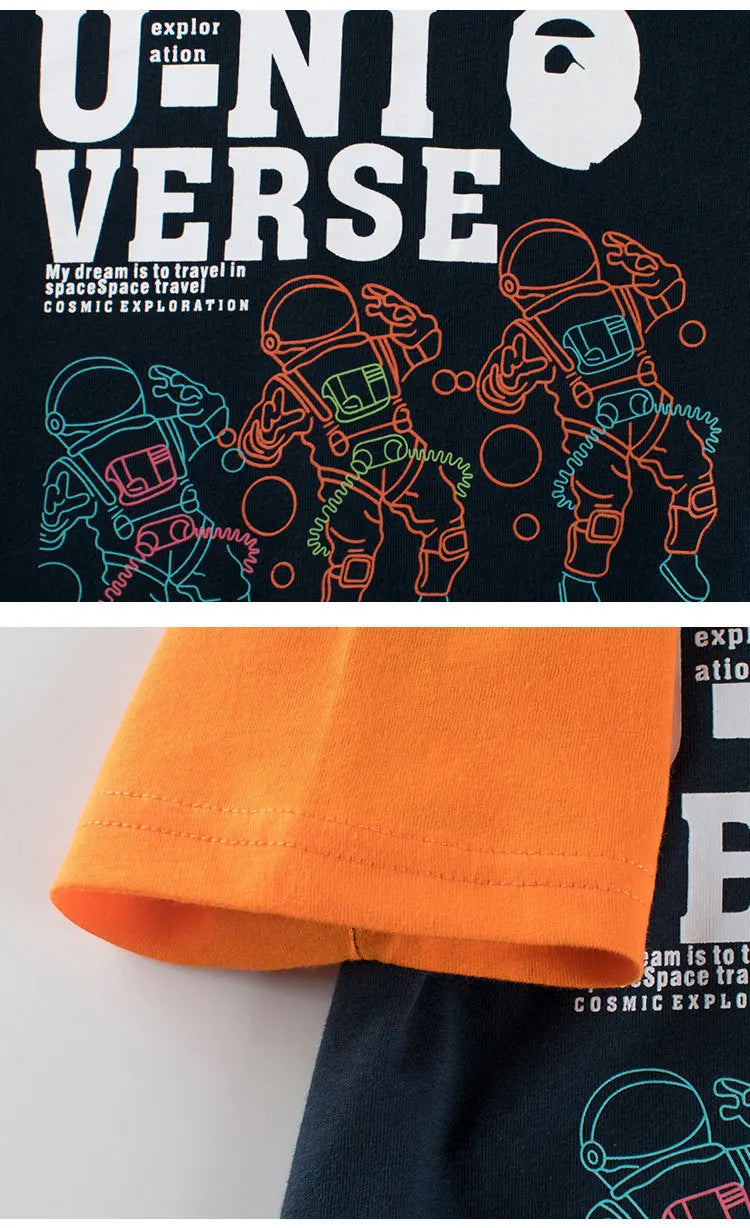 Camisetas cortas de manga corta para niños, 2023 algodón, oso, coche, animales, dibujos animados, Top deportivo informal, 100%