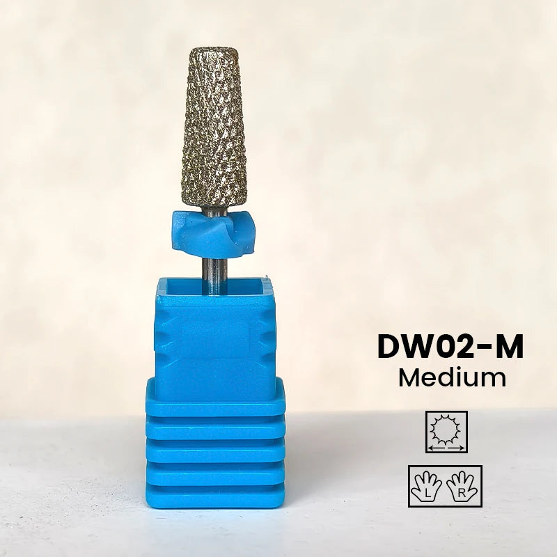 Brocas de cerámica para uñas de diamante, fresa para manicura, limas rotativas para cutículas izquierda y derecha, herramientas de accesorios para uñas DIY