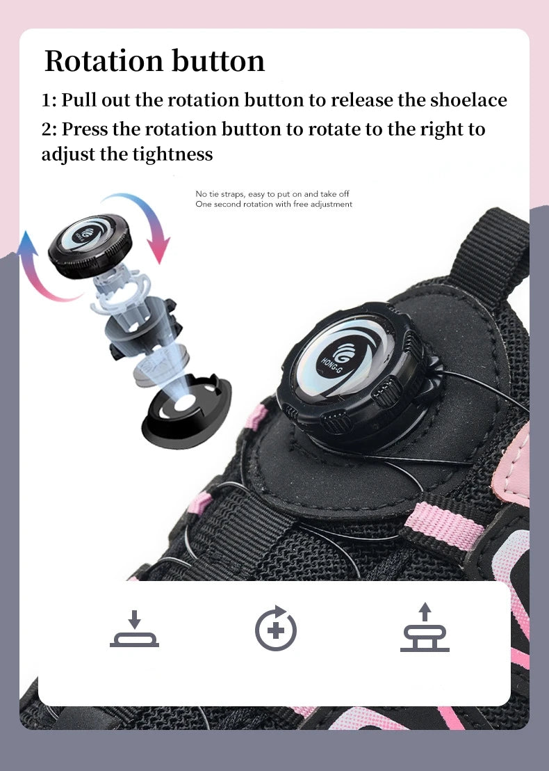 Zapatos de seguridad para el trabajo para mujer, zapatillas de trabajo con punta de acero, botón giratorio, transpirables, antideslizantes, protección a prueba de pinchazos, botas de seguridad rosas