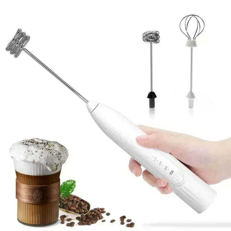 Artículos de cocina 2 en 1, batidor de huevos eléctrico con carga USB, Mini licuadora, accesorios de cocina, mezclador, utensilios para el hogar, barra de doble cabezal