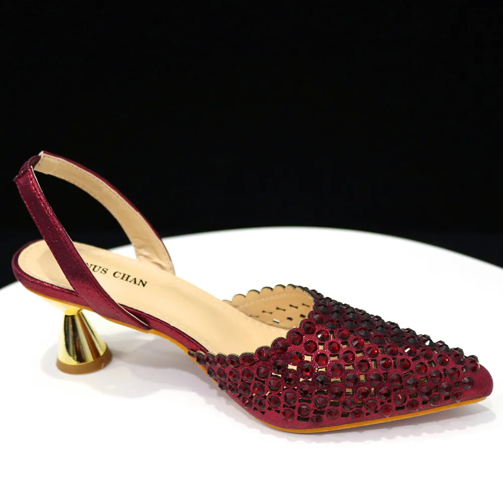 Sandalias con fondo de Muffin decoradas con cuentas para mujer, zapatos y bolso cómodos y versátiles, elegantes, a la moda, verano, 2023
