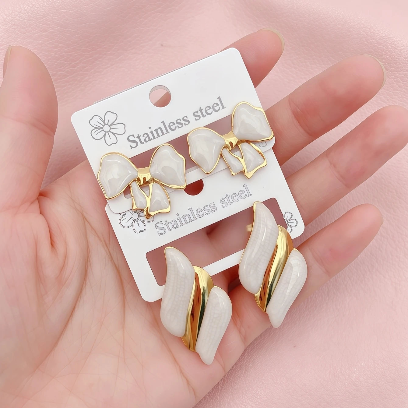 6 pares de pendientes de acero inoxidable con diseño de flores y geometría, coloridos y a la moda, para mujer, regalos para fiestas.