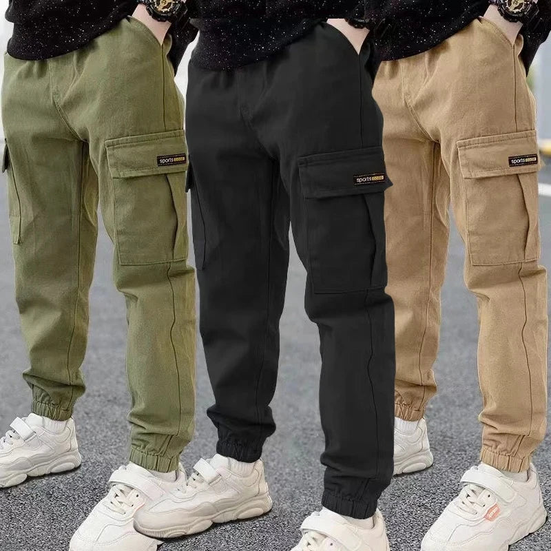 2025 nueva primavera otoño pantalones para niños pantalones casuales de estilo largo para niños de 3 a 12 años pantalones deportivos para niños adolescentes al aire libre