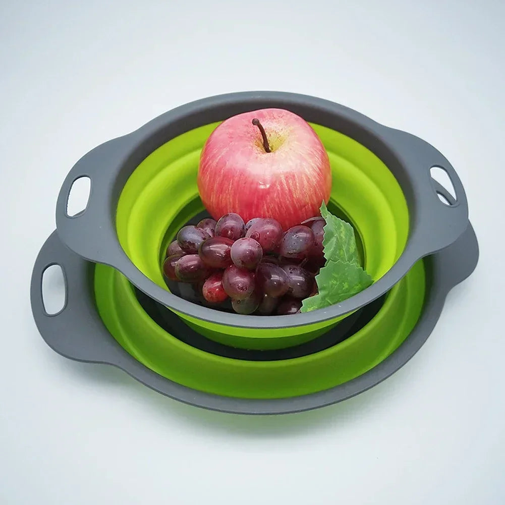 Escurridor plegable redondo, cesta de lavado de frutas y verduras, colador plegable, escurridor plegable, herramienta de almacenamiento de cocina