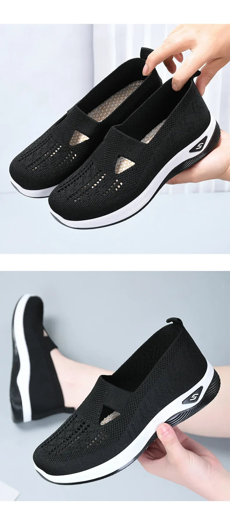 Zapatos de mujer 2025, zapatillas informales de verano, suela gruesa de malla transpirable, asequible, envío gratis
