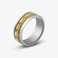 Anillos con diseño de dragón dominante de acero inoxidable de 8mm para hombres y mujeres, anillo Punk con incrustaciones de fibra de carbono azul, bagues pour femme