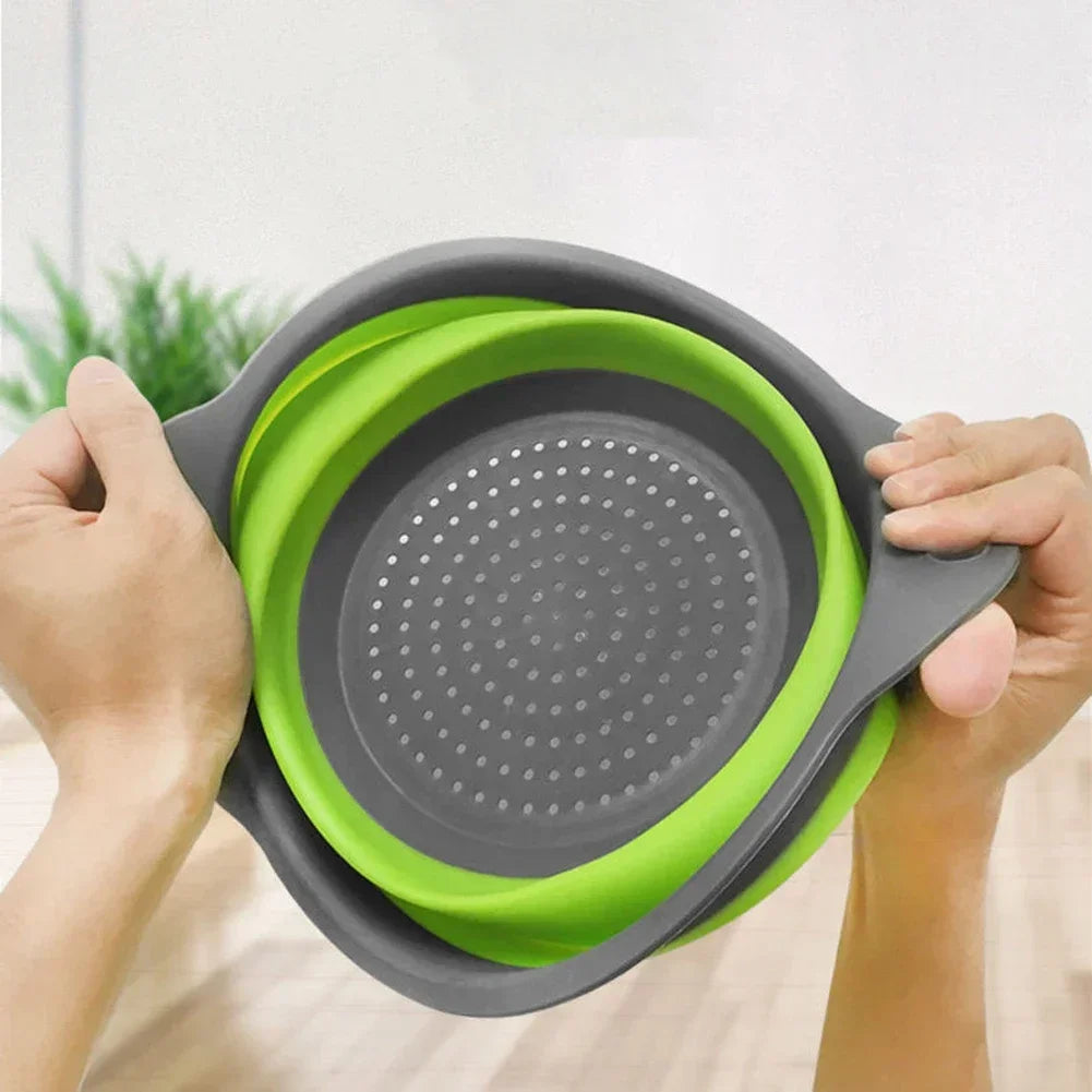 Escurridor plegable redondo, cesta de lavado de frutas y verduras, colador plegable, escurridor plegable, herramienta de almacenamiento de cocina