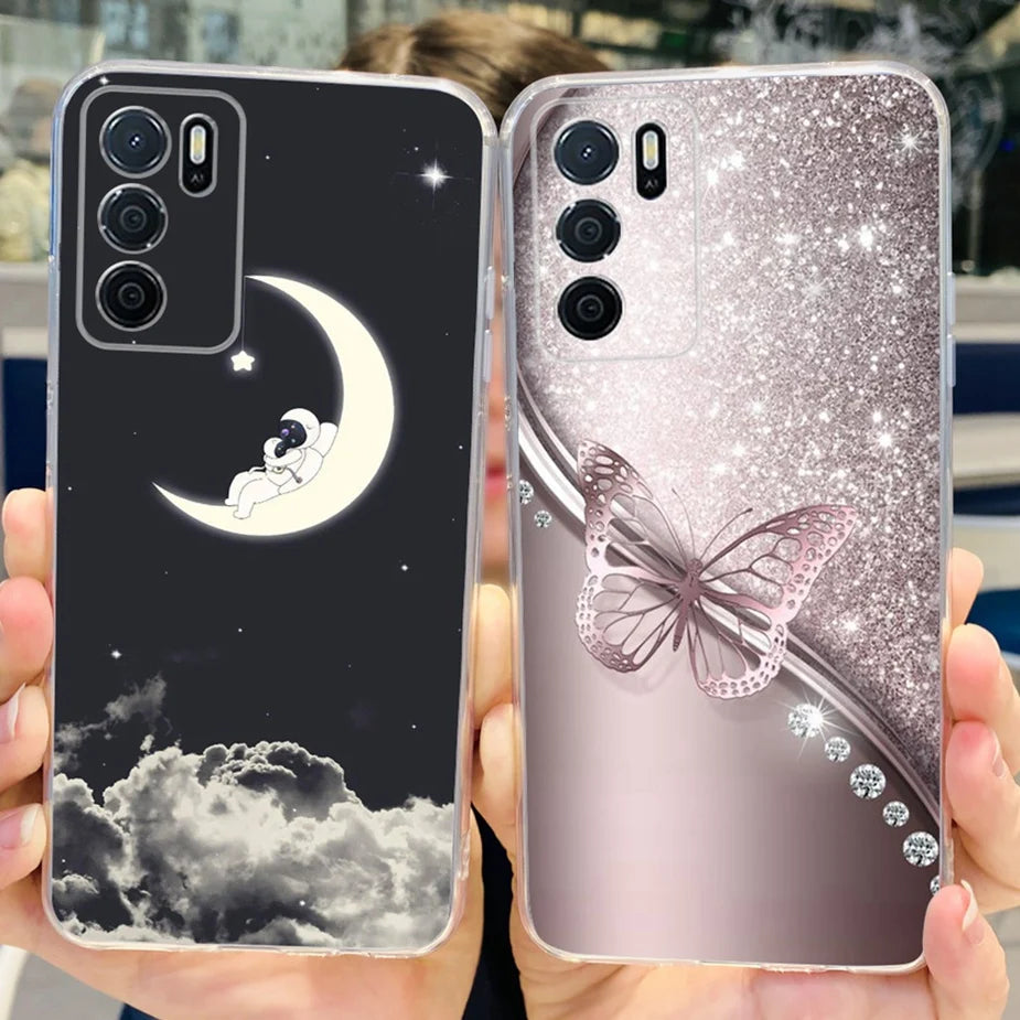 Para Oppo A16 A16s funda elegante pintada contraportada suave funda de teléfono delgada para Oppo A16s OppoA16 s CPH2269 Coque Fundas carcasa de parachoques