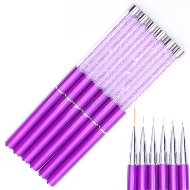 uñas accesorios y herramientas pincel uñas acrilicas Pincel para arte de uñas, herramienta de manicura para dibujo de líneas, rayas, flores, acrílico, Gel UV, extensión, cuadrícula, diseño 3D, 1 unidad