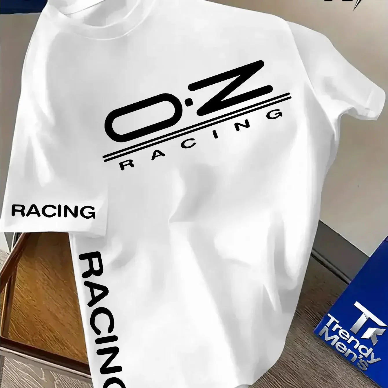 Camiseta de Carreras para Hombre - Manga Corta, Cuello Redondo, Corte Holgado, Estilo Casual y Deportivo con Estampado de Carreras