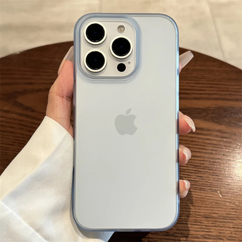 Funda de teléfono transparente mate suave para iPhone 16 15 14 Pro Max Plus 13 12 11 XR XS XsMax 8 cubierta de parachoques de silicona a prueba de golpes
