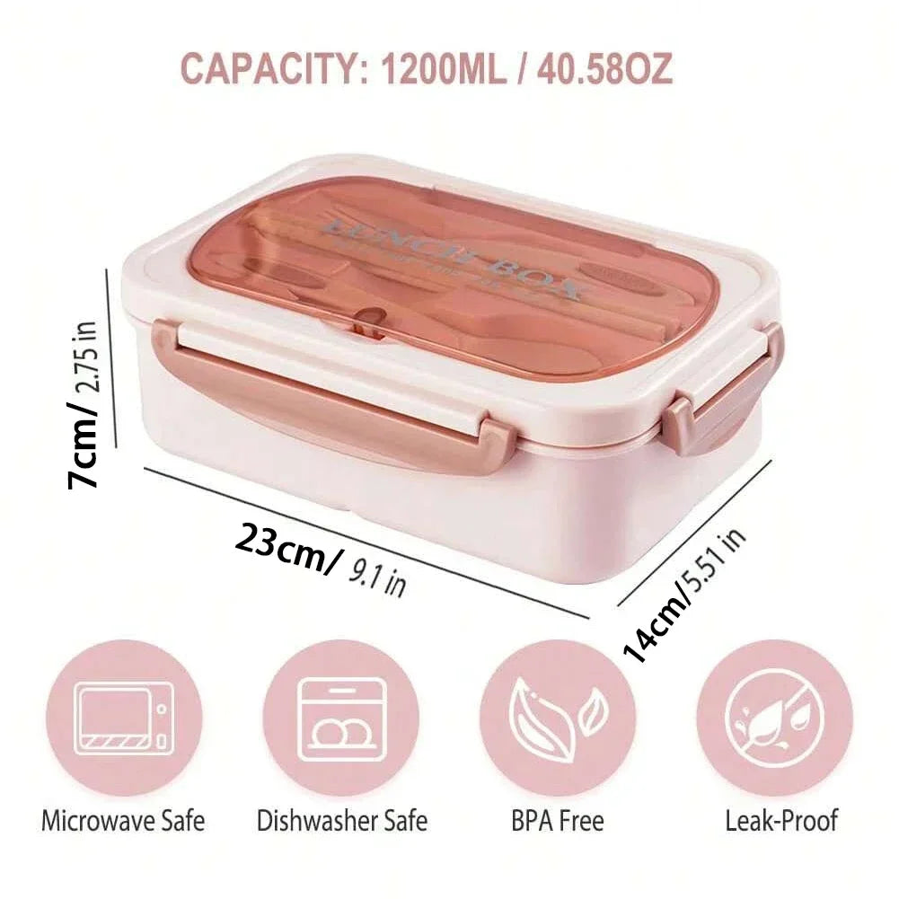Fiambrera Bento Box para adultos, contenedores para adultos, hombres y mujeres con 4 compartimentos, contenedor de comida Lunchable, regreso a la escuela