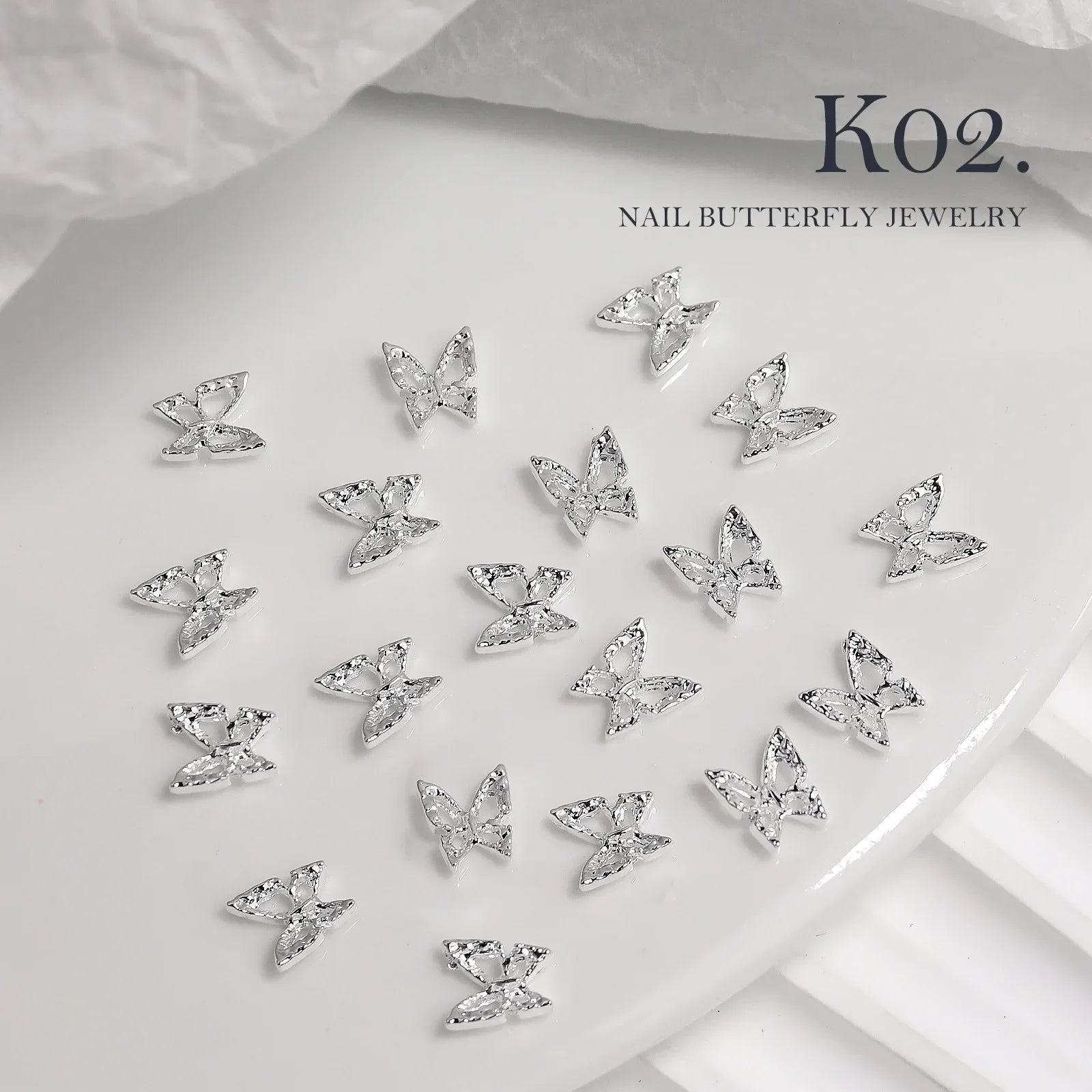 20 piezas de diamantes de imitación de mariposa de aleación para uñas, arte de uñas estereoscópico 3D, accesorios de diseño de manicura DIY de lujo