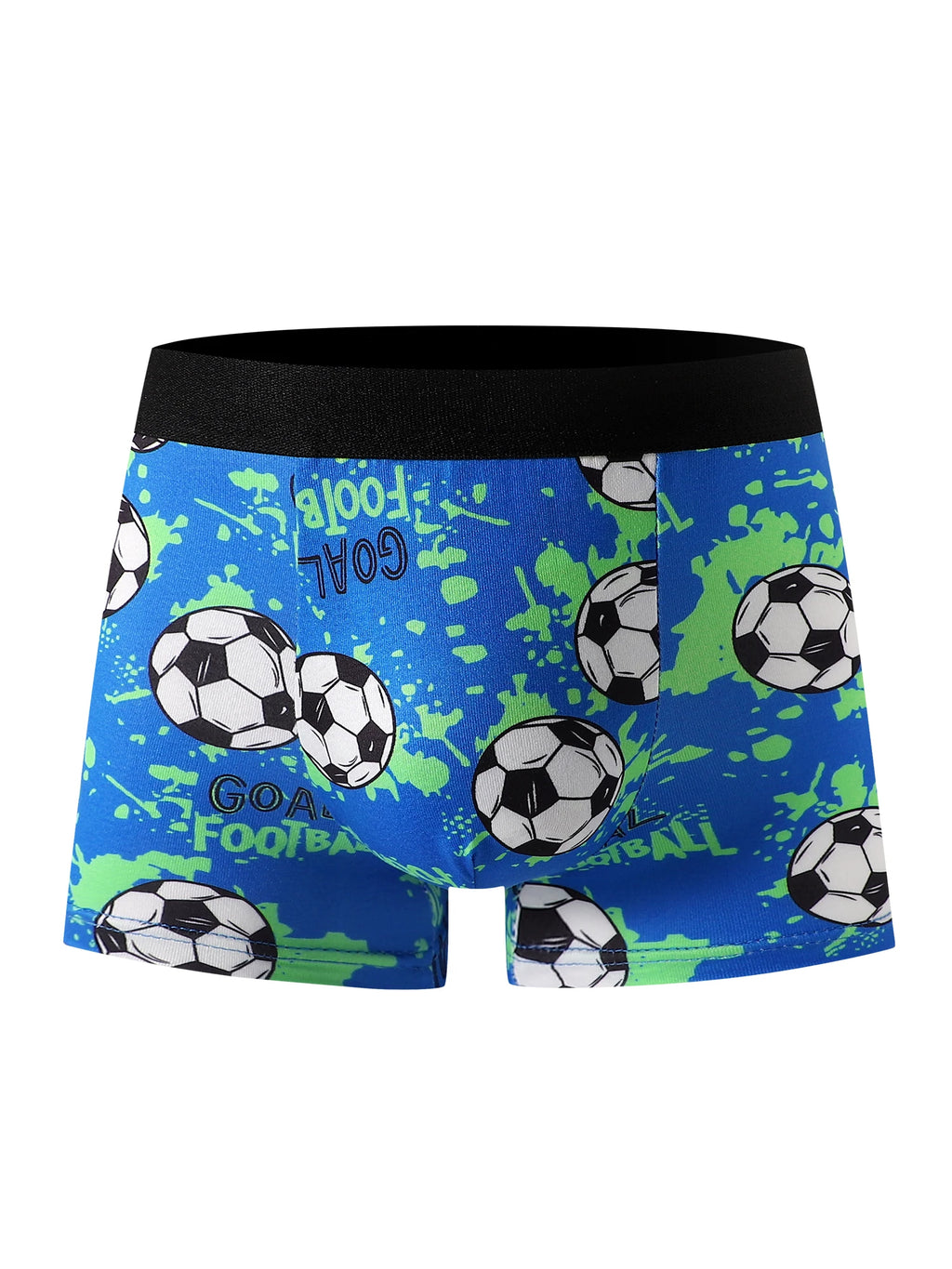 Conjunto mixto de 5 piezas de ropa interior para niños con estampado de fútbol, suave y cómoda, adecuada para estudiantes de primaria, ropa informal para el hogar y deportes, para niños de 4 a 8 años