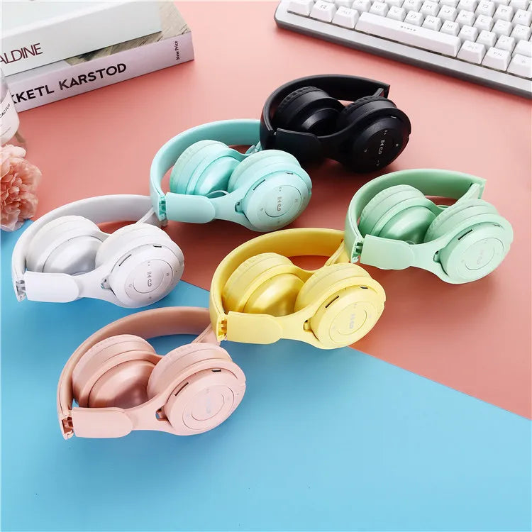Y08 Auriculares inalámbricos Bluetooth Macaron auriculares estéreo con diadema para juegos con micrófono Gamer Girl regalo para tableta móvil