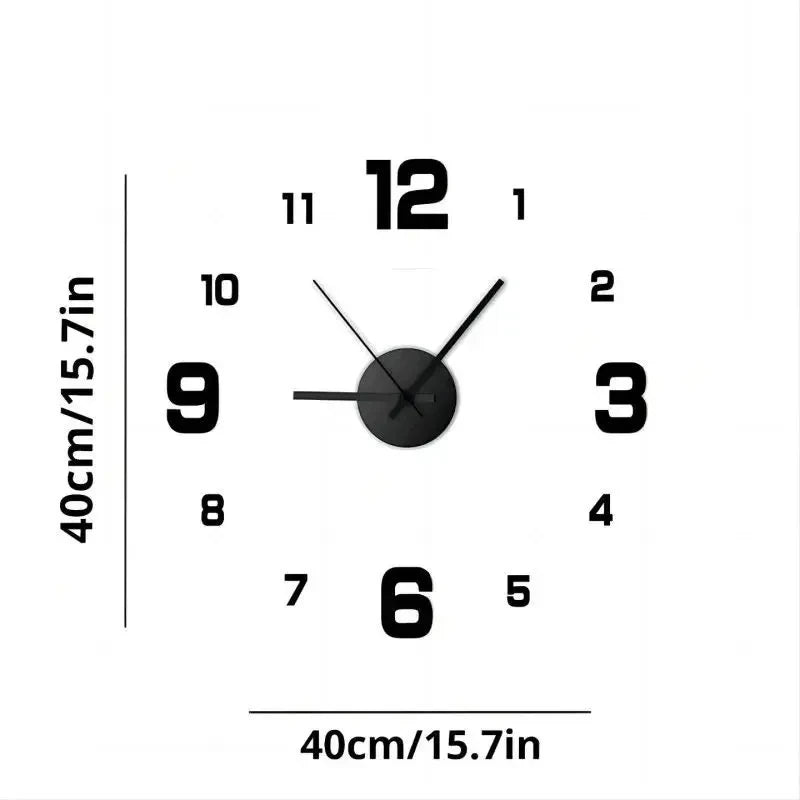 Reloj colgante de pared DIY sin marco creativo 3D, pegatinas de pared, reloj Digital silencioso para el hogar, decoración de pared para sala de estar y oficina