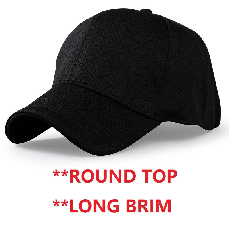 Gorra de béisbol de malla de verano de talla grande de cabeza grande para hombres y mujeres gorra transpirable de camionero ajustable para deportes al aire libre correr