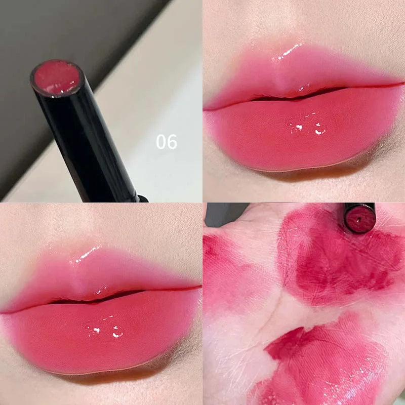 El lápiz labial de espejo tiene una textura suave, color rico y formación de película que no se seca ni se pega, labios hidratantes y Pouty