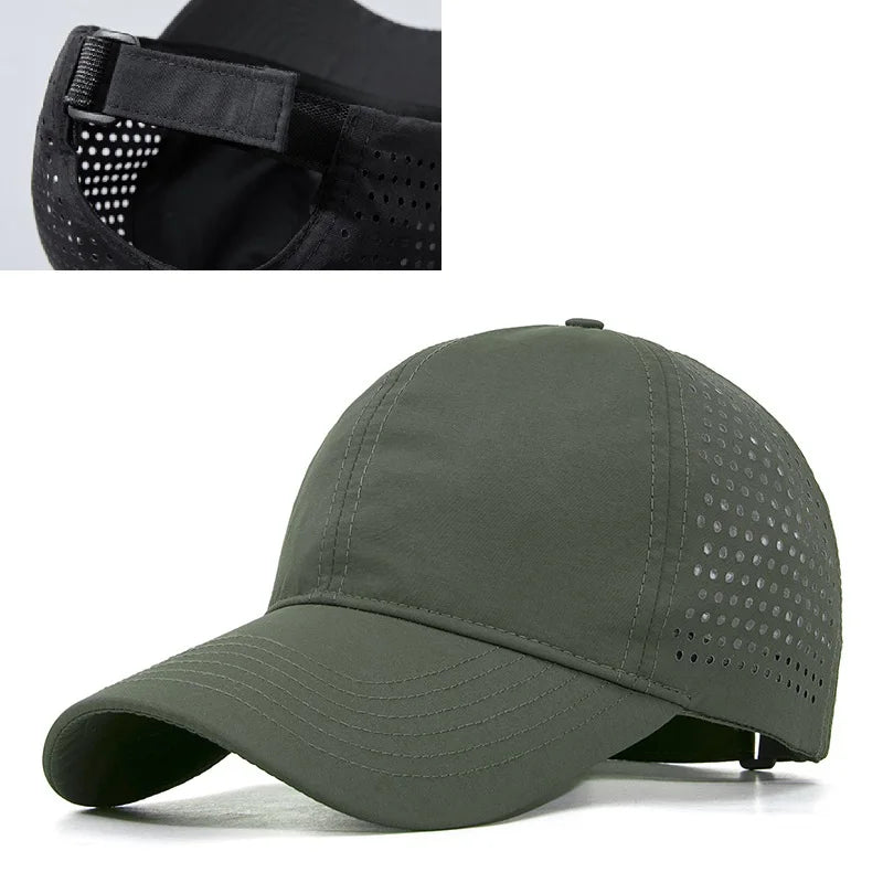 Gorra de béisbol de malla de verano de talla grande de cabeza grande para hombres y mujeres gorra transpirable de camionero ajustable para deportes al aire libre correr