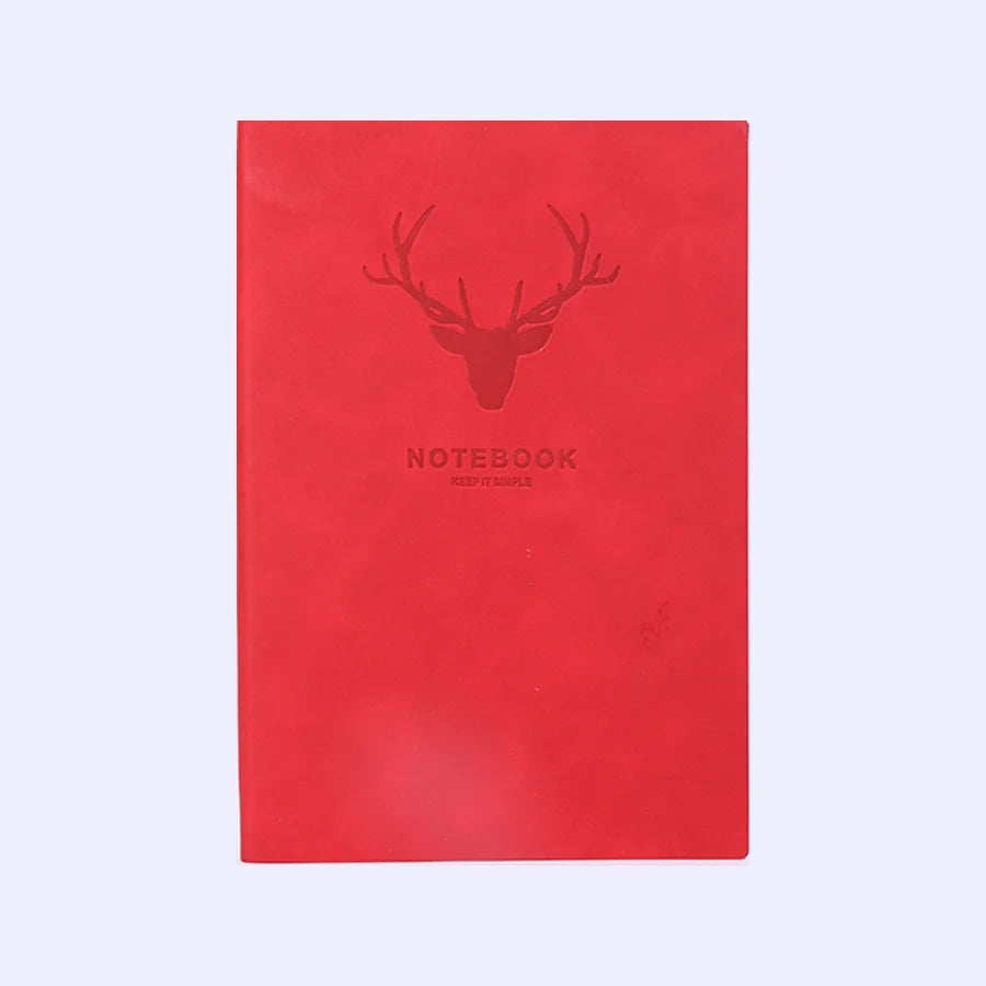 Cuaderno popular con cabeza de ciervo tamaño A5, cuaderno de negocios, diario portátil, cuaderno de bocetos para reuniones de oficina, 180 páginas