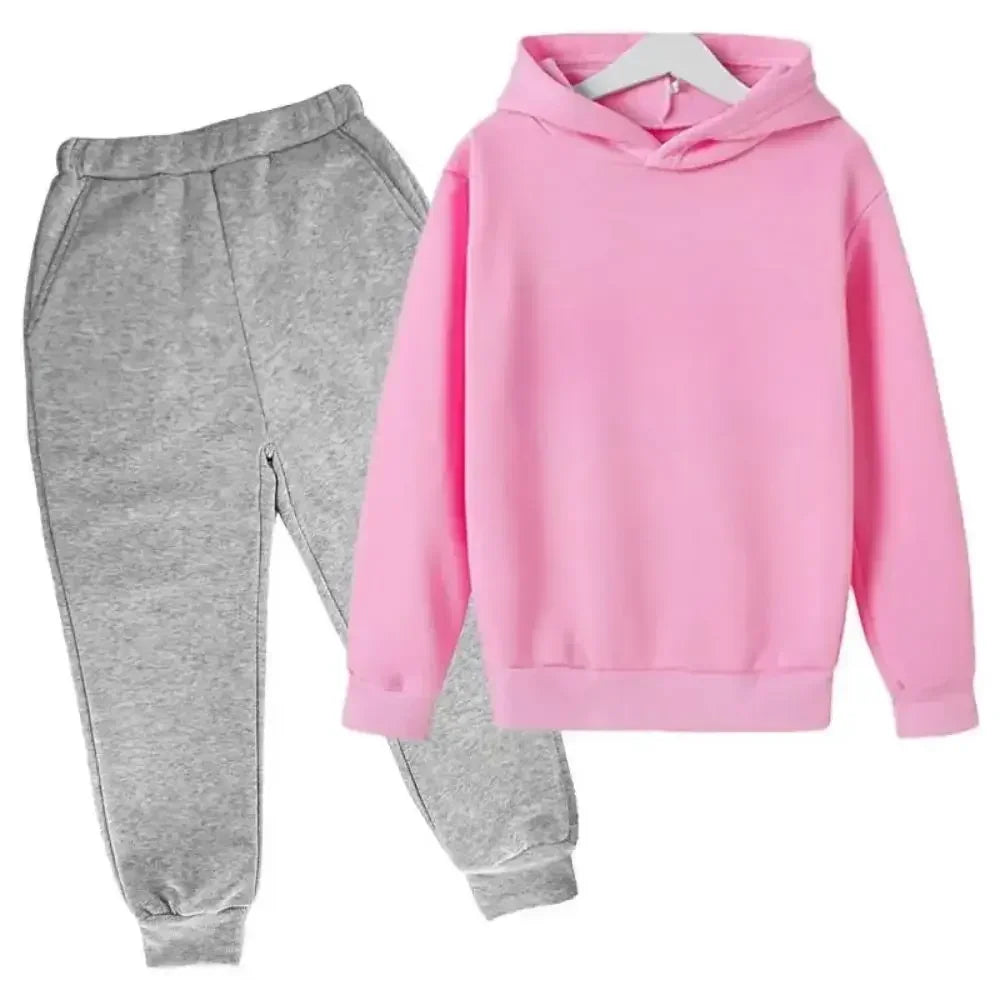 Ropa de primavera y otoño para niños, regalos de vacaciones, chándal de fútbol con estampado CR7, Sudadera con capucha y pantalones, conjunto de 2 uds para niño y niña de 3 a 12 años