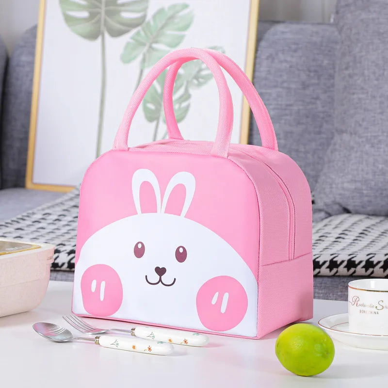 Bolsas de almuerzo térmicas de animales de dibujos animados para niños con envío gratis, bolsas aislantes de almacenamiento para niños y niñas, fiambrera Banto