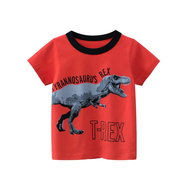 OLEKID-ropa de verano para niños, camisetas con estampado de dibujos animados para niños de 2 a 8 años, camisetas de manga corta para niños pequeños, 2025