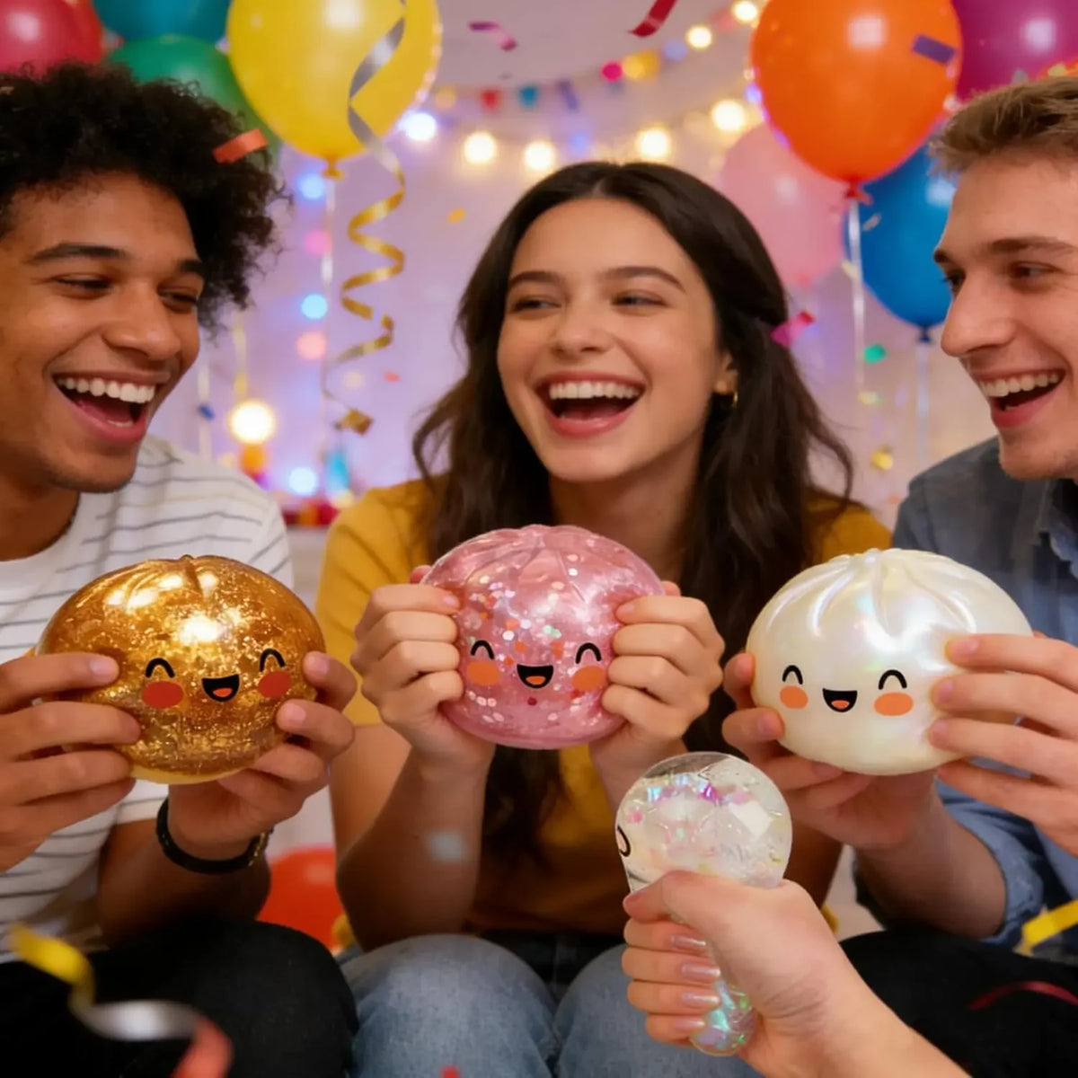 Squishy Viral de Dumpling ULTRA RARO con Purpurina Dorada, Edición Oculta, Squishies de Dumpling de Subida Lenta, Suave para Aliviar el Estrés.