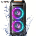Altavoces Bluetooth W-KING T11 de 100 W RMS, Resistentes al Agua IPX6, BT 5.3, Altavoz Portátil para Fiestas, Graves Profundos Inalámbricos/Sonido Masivo de 115 dB