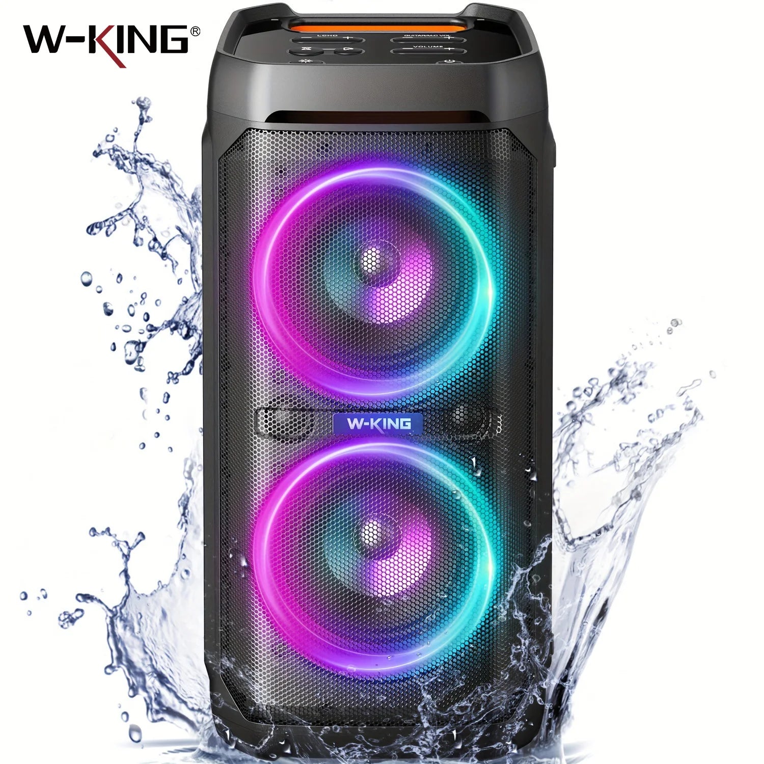 Altavoces Bluetooth W-KING T11 de 100 W RMS, Resistentes al Agua IPX6, BT 5.3, Altavoz Portátil para Fiestas, Graves Profundos Inalámbricos/Sonido Masivo de 115 dB