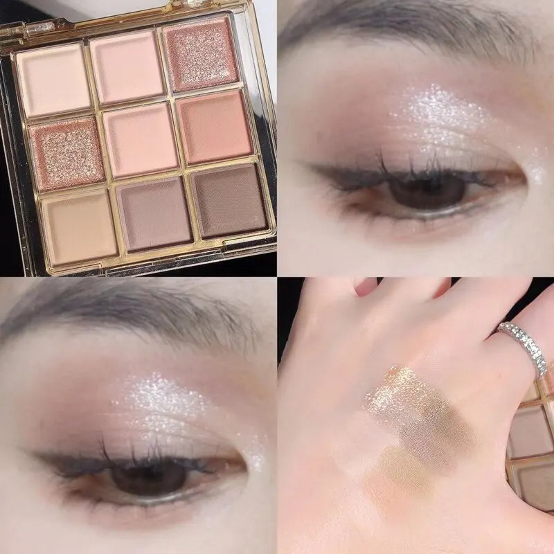 DIKALU-paleta de sombras de ojos, nueva paleta de sombra de ojos, Oh Rosy Nine Palace Grid, enfoque automático, baja saturación, polvo de humo, placa de rosa, primavera y verano