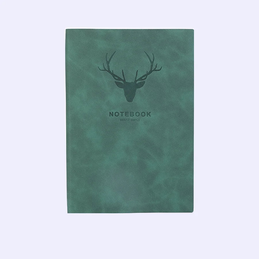 Cuaderno popular con cabeza de ciervo tamaño A5, cuaderno de negocios, diario portátil, cuaderno de bocetos para reuniones de oficina, 180 páginas