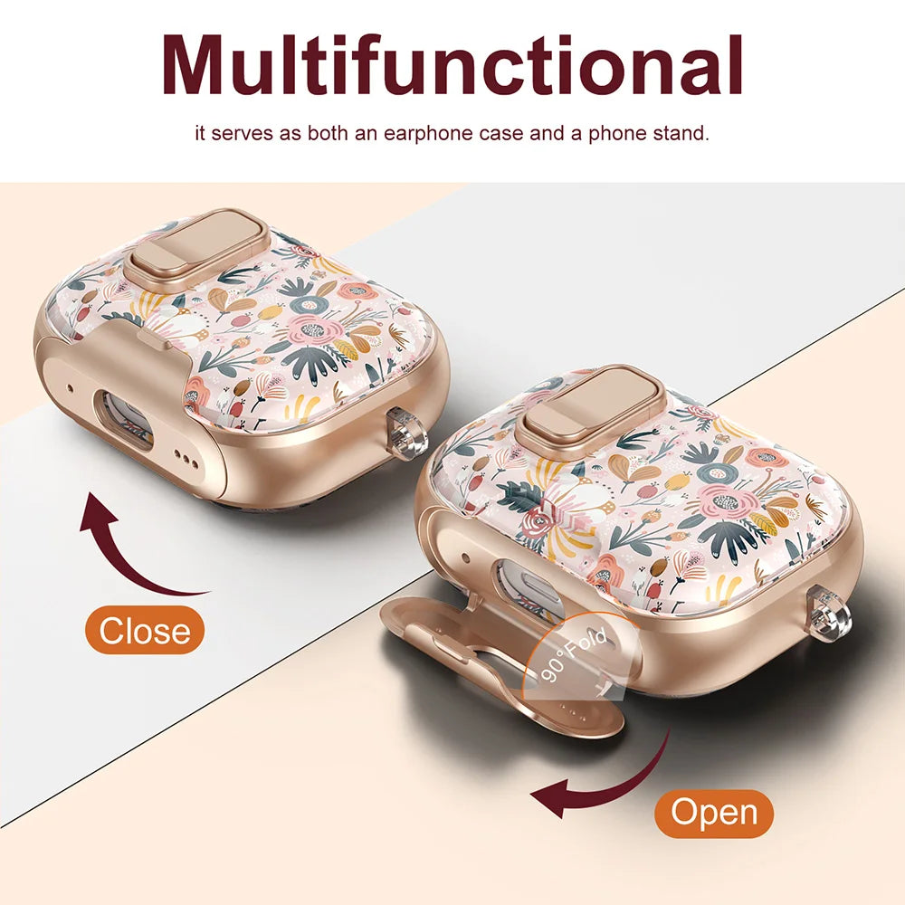 Funda transparente de cristal para auriculares Bluetooth inalámbricos para Airpods 4 Pro 2 3 2 y funda de TPU transparente cubierta de caja de bloqueo de interruptor con gancho