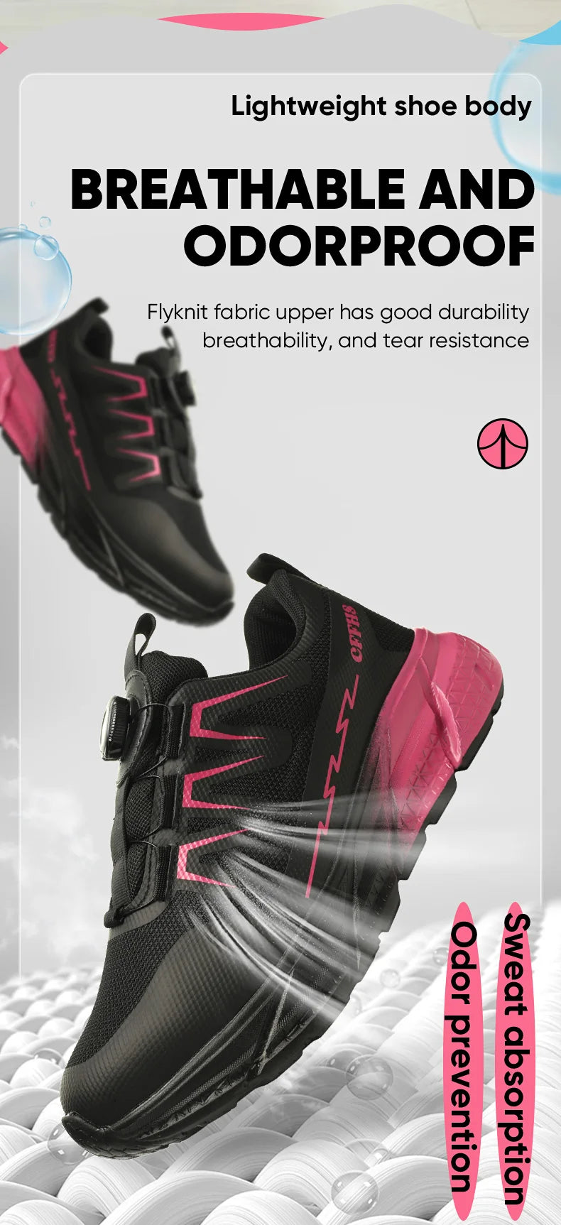 Zapatos de seguridad para mujer, botas de trabajo con punta de acero, zapatillas deportivas transpirables a prueba de perforaciones, botas de seguridad cómodas para construcción