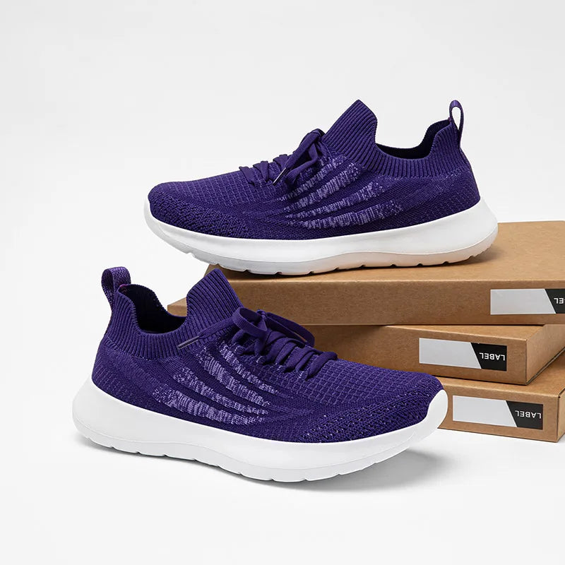 HOBIBEAR Zapatillas de deporte unisex para correr, zapatos para caminar transpirables de malla con punta ancha, zapatillas de senderismo con cordones antideslizantes
