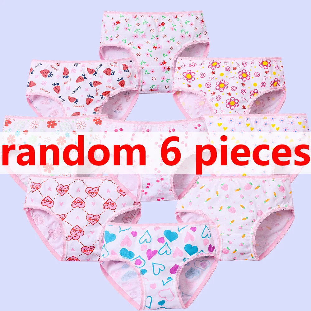 Conjuntos de bragas de algodón para niñas y niños, calzoncillos cortos, ropa interior para niños, pantalones cortos de dibujos animados, calzoncillos, bragas de encaje, 3/6/12 Uds.