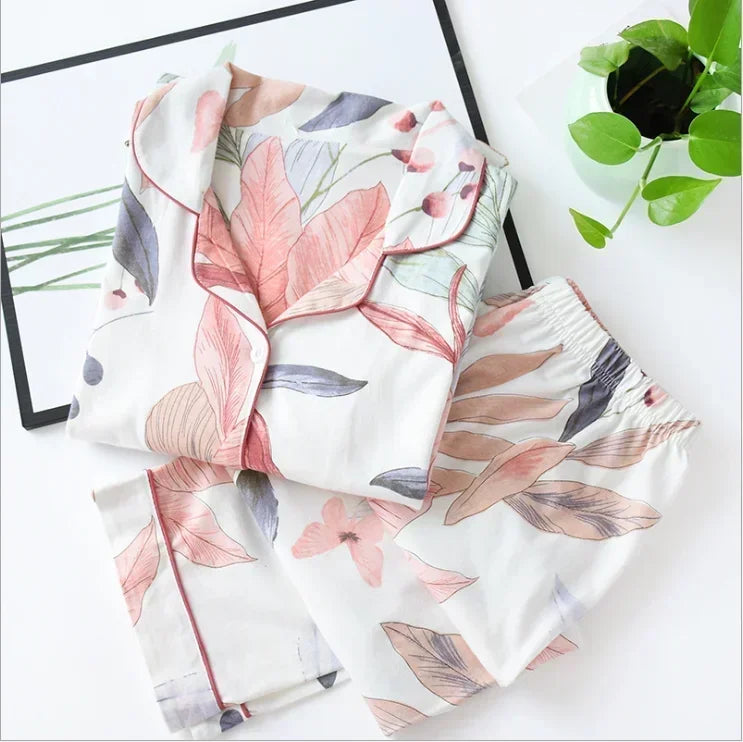 Primavera/Novedad de verano 100% pantalones de manga larga de viscosa traje de pijama de mujer 3XL ropa de dormir larga de talla grande ropa de dormir de casa para mujer