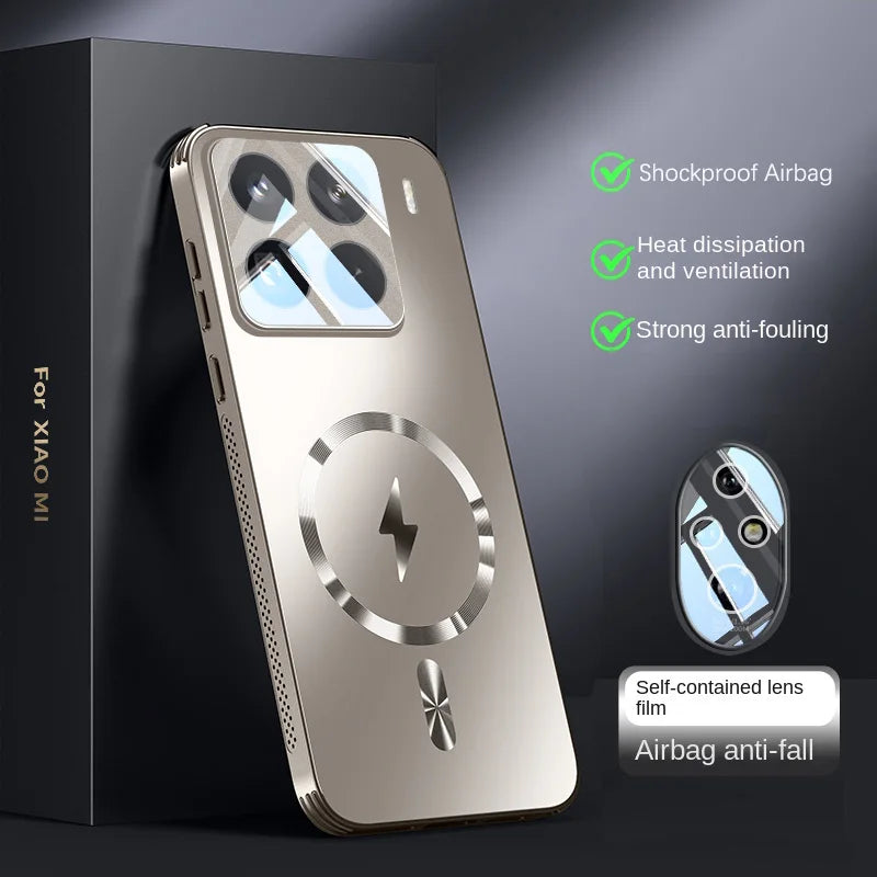 Nueva cubierta completa mate de adsorción de disipación de calor magnética para Xiaomi 15 14 13 Pro Mi 15Pro Magsafe funda trasera a prueba de golpes
