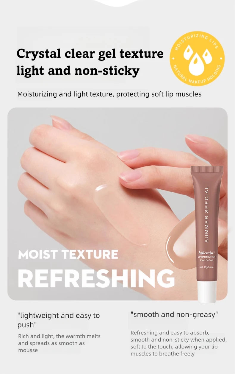 Bálsamo labial hidratante de verano, bálsamo labial hidratante para mantequilla, cuidado diario, bálsamo labial, maquillaje de aceite labial
