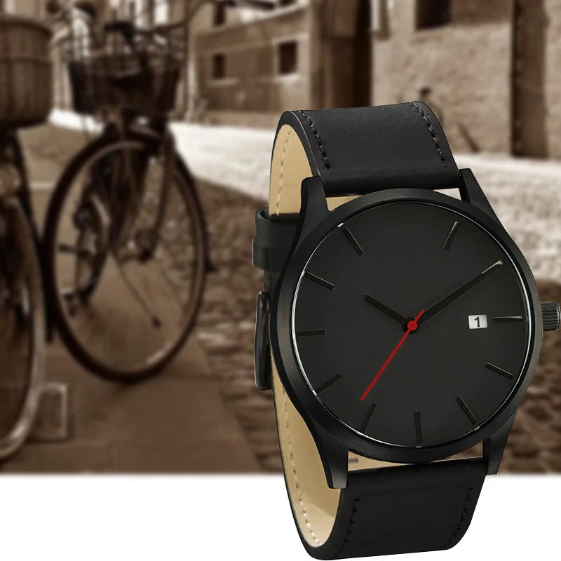 Reloj de pulsera de cuarzo analógico Simple para hombre, caja de Metal a la moda, relojes para hombre, cinturón de cuero, reloj informal de negocios para hombre, relojes masculinos